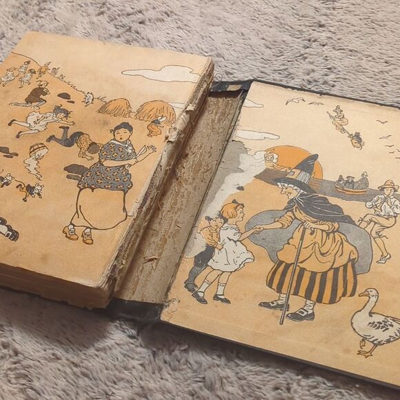 The Ella Dolbear Lee Mother Goose Book & 10" Antique Print Mother Goose - Picture 6 of 14